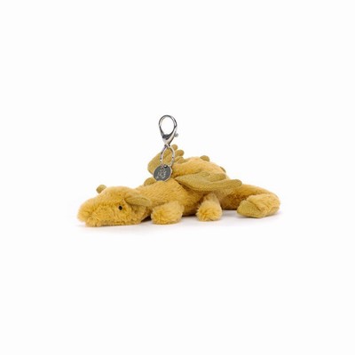 Jellycat Golden Dragon Bag Charm USA | 92704IPXB